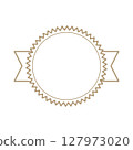 Simple elegant vector scalloped double for forming border empty circular label, ideal an vintage or classic product branding 127973020