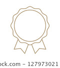 Brown badge vector displaying professional achievement, highlighting recognition with clean, minimalist design emphasizing quality and success 127973021
