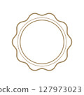 classic elegant vector scalloped double Simple forming an empty circular label, ideal for vintage or border product branding 127973023