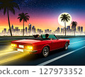 Car driving on highway at night 127973352