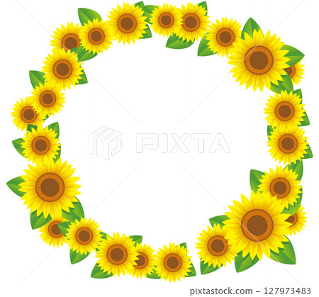 夏花向日葵框架01 127973483