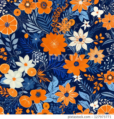 Background material of colorful flowers 127973771