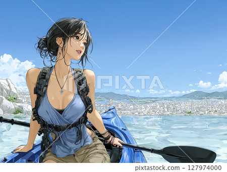Image of a woman enjoying kayaking 127974000