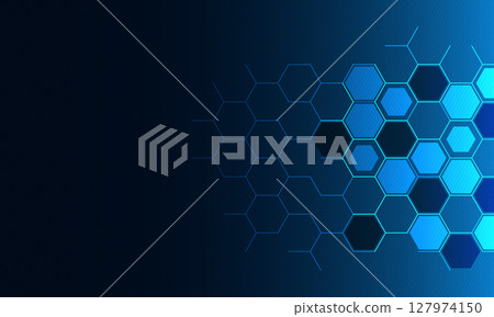 Abstract technology background and design element with hexagons pattern and geometric shapes Abstract technology background and design element with hexagons pattern and geometric shapes 127974150