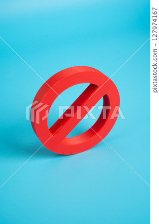Red sign of prohibition NO. Restrictions, prohibitions. Laws. How not to do. Tips and warnings. Risk management, compliance education, or behavioral guides that outline forbidden actions 127974167