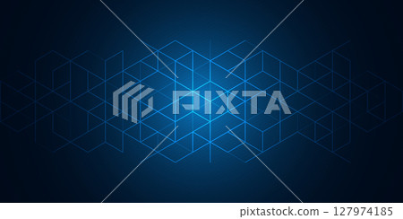 Abstract geometric background with isometric digital blocks. Blockchain concept and modern technology 127974185