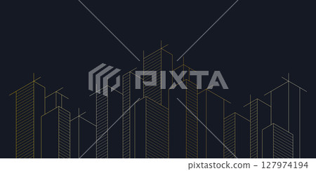 Architectural drawing with building construction Architectural drawing with building construction 127974194