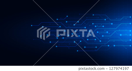 Circuit board texture with communication technology concept. Creative illustration Circuit board texture with communication technology concept. Creative illustration 127974197