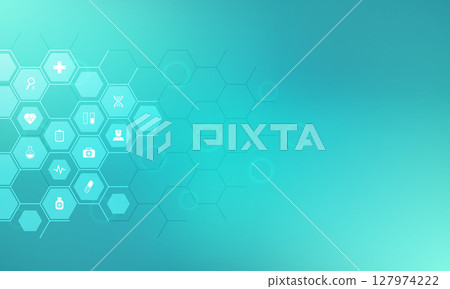 Medical background with flat icons and symbols. Template design with concept and idea for the healthcare technology, innovation medicine, health, science, and research Medical background with flat icons and symbols. Template design with concept and idea for the healthcare technology, innovation medicine, health, science, and research 127974222