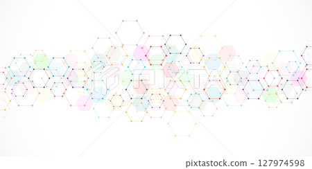 Abstract background with geometric shapes and hexagon pattern. Abstract background with geometric shapes and hexagon pattern. 127974598