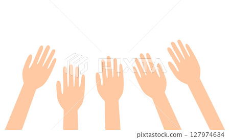 Five hands illustration 127974684