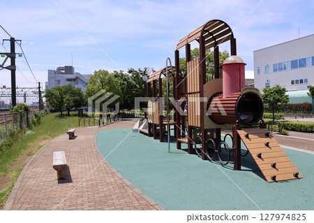 Locomotive play equipment at Shinkawasaki Fureai Park (Saiwai Ward, Kawasaki City, Kanagawa Prefecture) Locomotive play equipment at Shinkawasaki Fureai Park (Saiwai Ward, Kawasaki City, Kanagawa Prefecture) 127974825