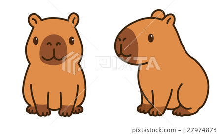 Adorable capybara illustrations in kawaii style . Perfect for adding a fun and lovable touch to your projects with this cute, peaceful animal design Adorable capybara illustrations in kawaii style . Perfect for adding a fun and lovable touch to your projects with this cute, peaceful animal design 127974873