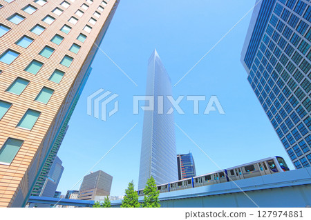 A view of Shiodome Shiosite in Minato Ward, Tokyo 127974881