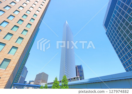 A view of Shiodome Shiosite in Minato Ward, Tokyo 127974882