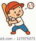 Illustration of a boy playing baseball 127975073