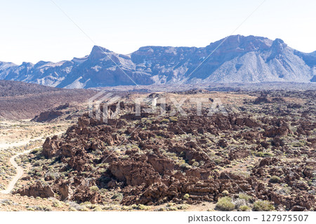 Lava Fields, Pumice Volcano Stones Texture, Volcanic Pumice Pattern, Pieces of Lava, Basalt Extrusive Igneous Rock 127975507
