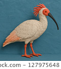 Clay animation style Japanese crested ibis 127975648