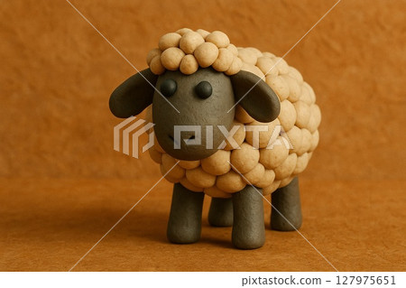Clay animation style sheep 127975651