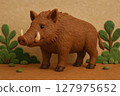 Clay animation style wild boar 127975652