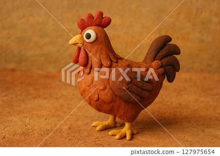 Clay animation style chicken 127975654