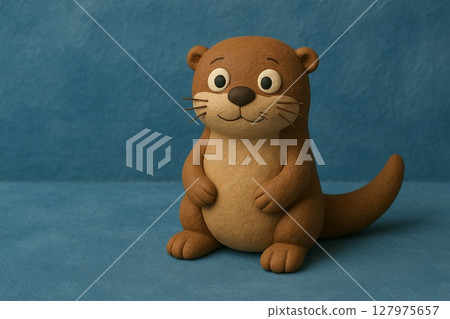 Clay animation style otter Clay animation style otter 127975657