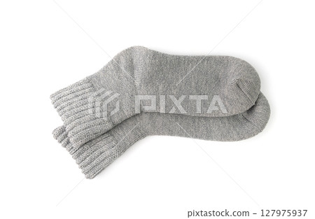 Thick Winter Socks Isolated, Warm Sportswear, Classic Unisex Cotton Socks, Casual Hosiery 127975937