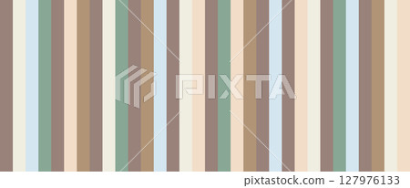 Abstract striped horizontal background in vintage style. Vertical bands in brown, beige, green and blue colors. 127976133