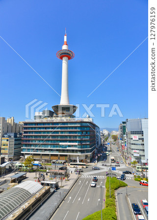 Kyoto Tower and the cityscape Kyoto Tower and the cityscape 127976159