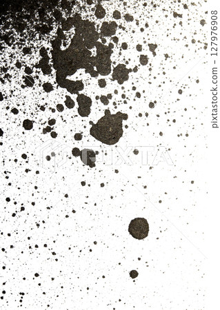 Splattered ink and paint Black colour background # 127976908