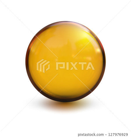 Yellow glass ball vector .Isolated sphere for advertising and lettering. Yellow glass ball vector .Isolated sphere for advertising and lettering. 127976929