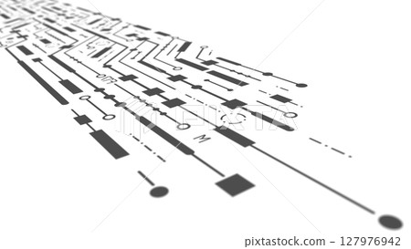 Technological background .Technical drawing of the future .Electronic circuit board .Chip, 3D illustration. Technological background .Technical drawing of the future .Electronic circuit board .Chip, 3D illustration. 127976942