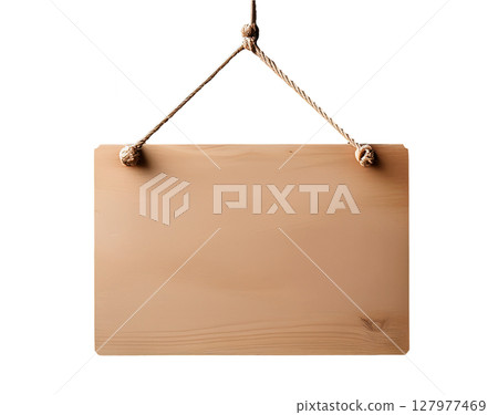 the wooden sign hanging 127977469