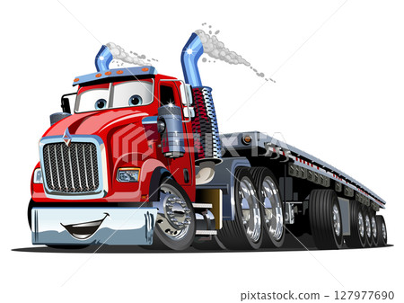 Cartoon oversize load transporter Cartoon oversize load transporter 127977690