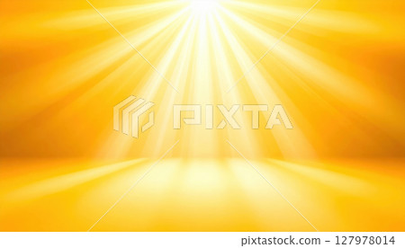 Bright rays of light create warm, golden background atmosphere 127978014