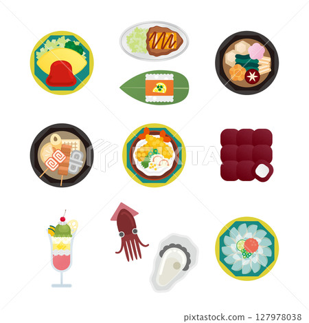 Ishikawa gourmet illustration set 2 127978038