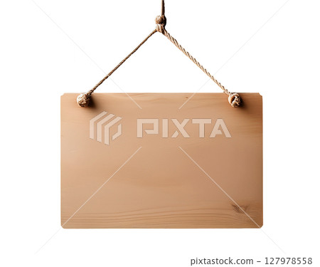 the wooden sign hanging 127978558