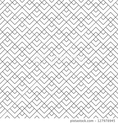 Seamless geometric pattern . Black on white background .Average thickness lines . 127978945
