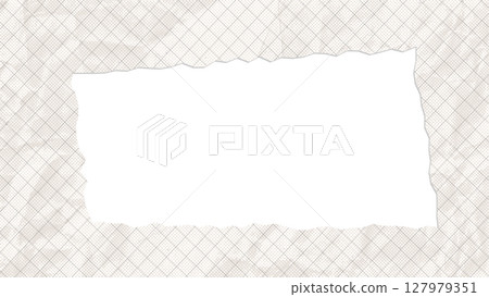 Torn ripped notebook paper frame, rough sheets with square grid, cutout collage piece. Realistic blank gridded white cardboard. Vector illustration Torn ripped notebook paper frame, rough sheets with square grid, cutout collage piece. Realistic blank gridded white cardboard. Vector illustration 127979351