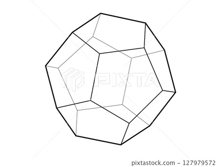3D model of dodecahedron shape, vector illustration platonic solid isolated on a white background 3D model of dodecahedron shape, vector illustration platonic solid isolated on a white background 127979572