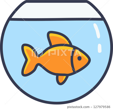 Simple illustration of a goldfish bowl 127979586