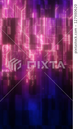 Abstract glowing circuit-like grid in pink and blue hues, resembling digital data flow Abstract glowing circuit-like grid in pink and blue hues, resembling digital data flow 127980620