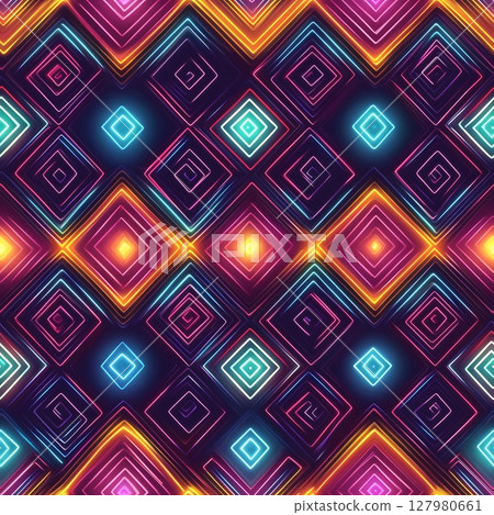 Vibrant Neon Geometric Pattern. Vibrant Neon Geometric Pattern. 127980661