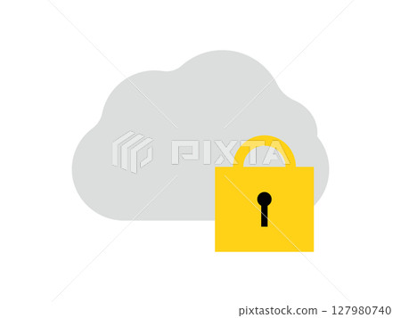 鎖定的雲端資料圖示的插圖 鎖定的雲端資料圖示的插圖 127980740