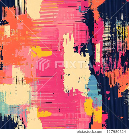 Abstract Pink Orange Brushstroke Artwork. Abstract Pink Orange Brushstroke Artwork. 127980824