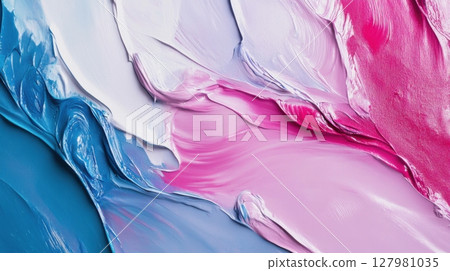 abstract paint texture swirls of pink blue and white 127981035