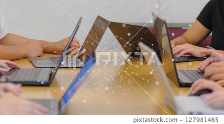 Business scene in the office, IT company, business scene, office work, digital, network image 127981465