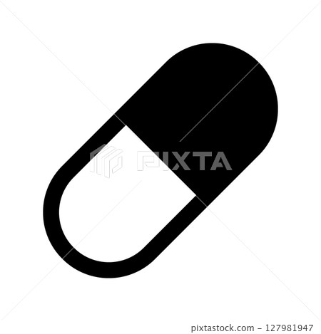 Capsule, medicine silhouette icon 127981947