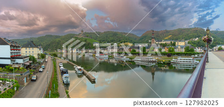 Reichsburg in Cochem at dawn, Cochem, Germany 127982025