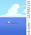 夏天海和雲彩蓋子 127982135